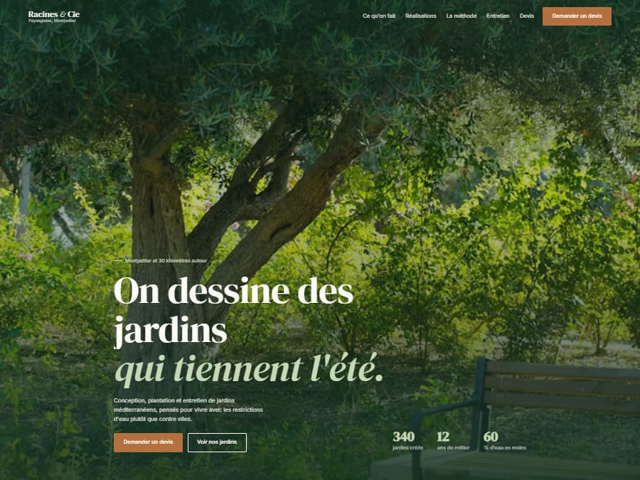 Site de démonstration pour un paysagiste dans l’Hérault
