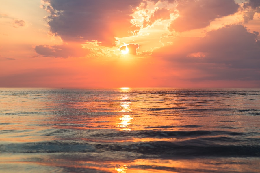 Coucher de soleil sur la mer